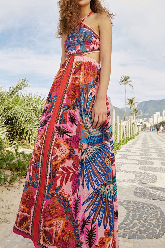 Macaw Scarf Maxi Dress