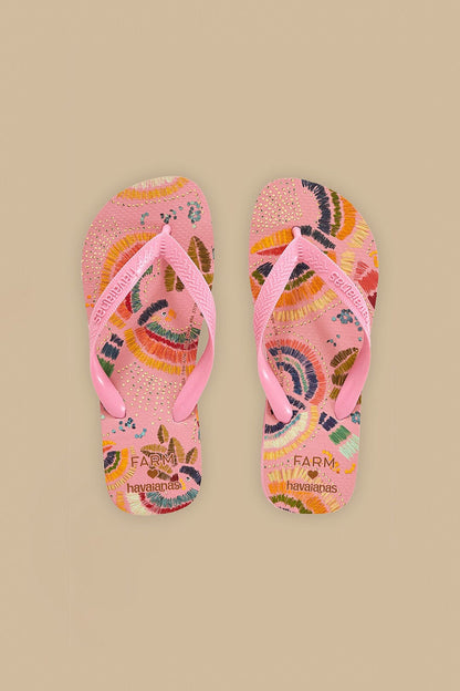 Pink Colorful Birds Havaiana Sandals