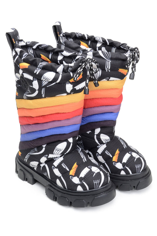 GRAPHIC TOUCANS PUFFY TALL BOOT