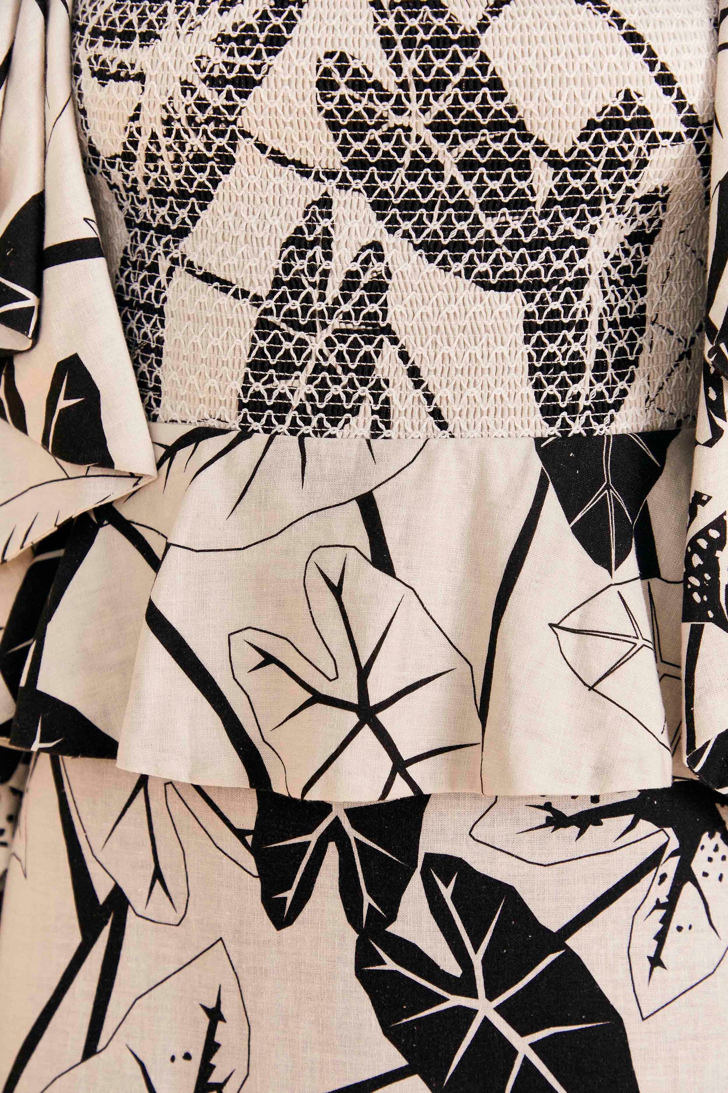 Off-White Graphic Leaves Midi Dress