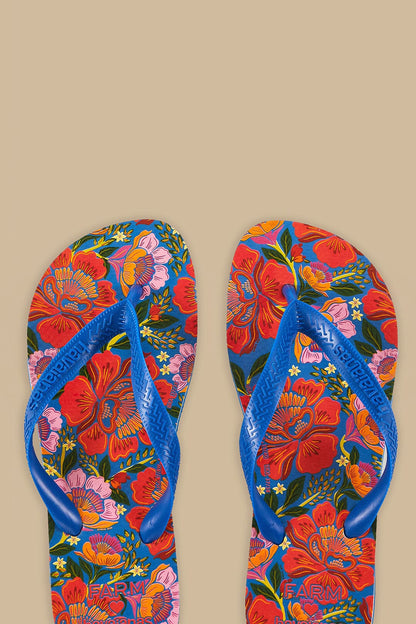 Blue Flowers Garden Havaiana Sandals