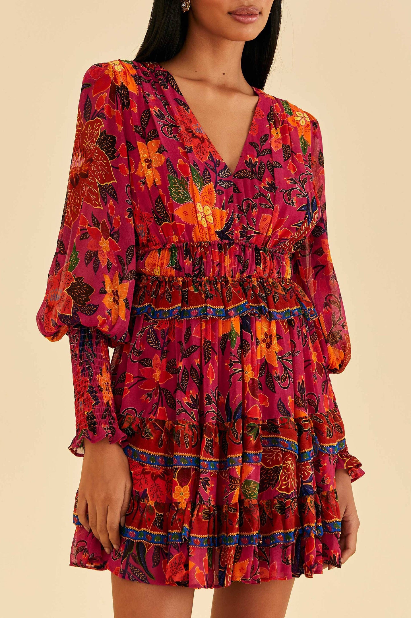 Pink Tropical Tapestry Mini Dress