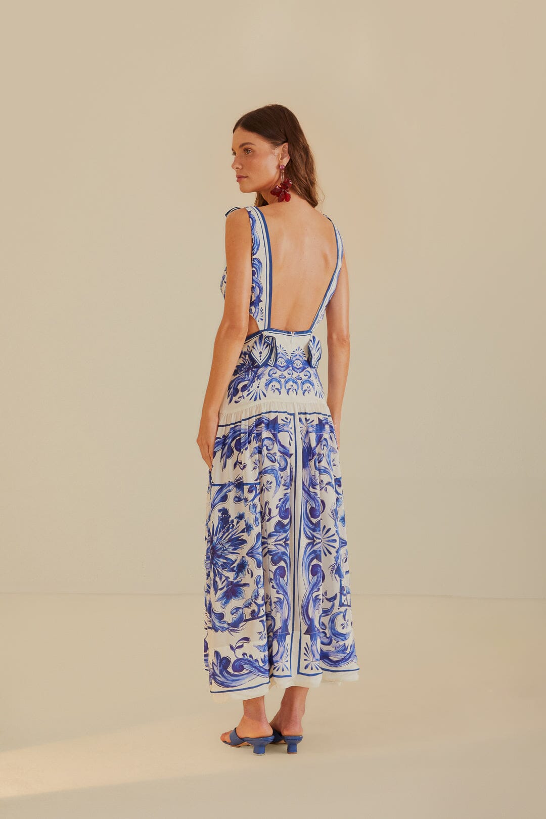 Off-White Garden Tiles Maxi Dress