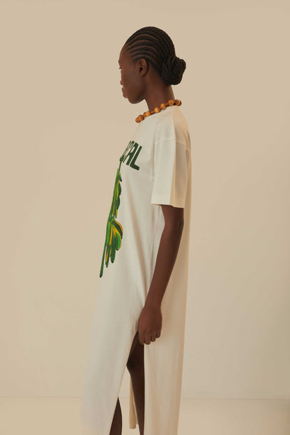 Off-White Tropical Organic Cotton T-Shirt Dress