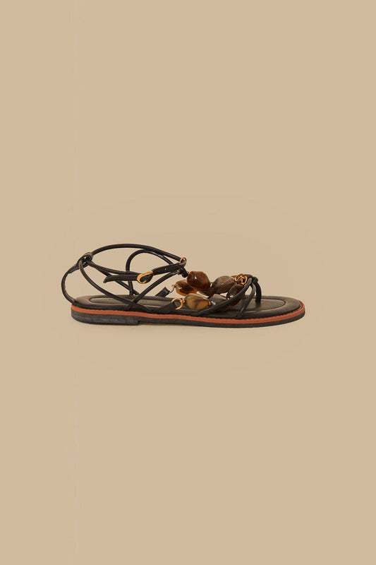 Black Gem Straps Sandal