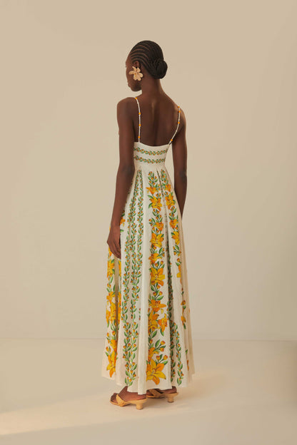 Off-White Tropical Lightness Sleeveless Maxi Dress