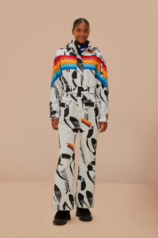 White Toucans Rainbow Ski Jumpsuit