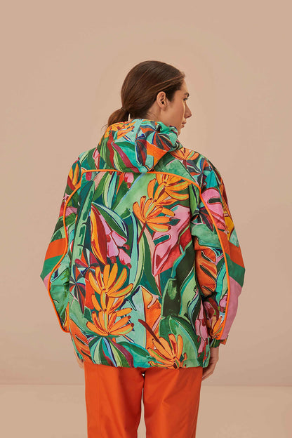 Multicolor Banana Leaves Ski Jacket