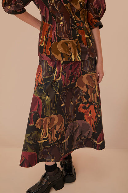 Green Elephants Skirt