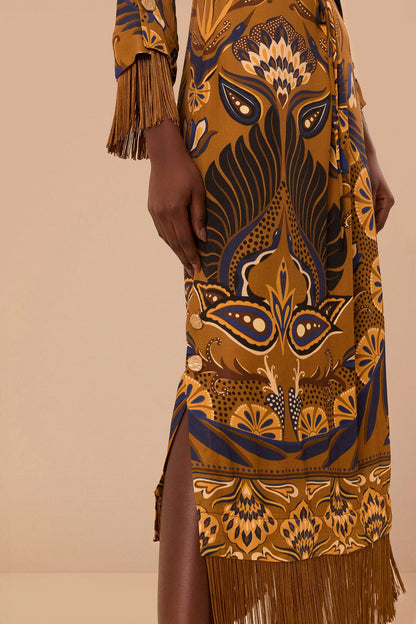 Gold Heart Forest LENZING ECOVERO Viscose Maxi Dress