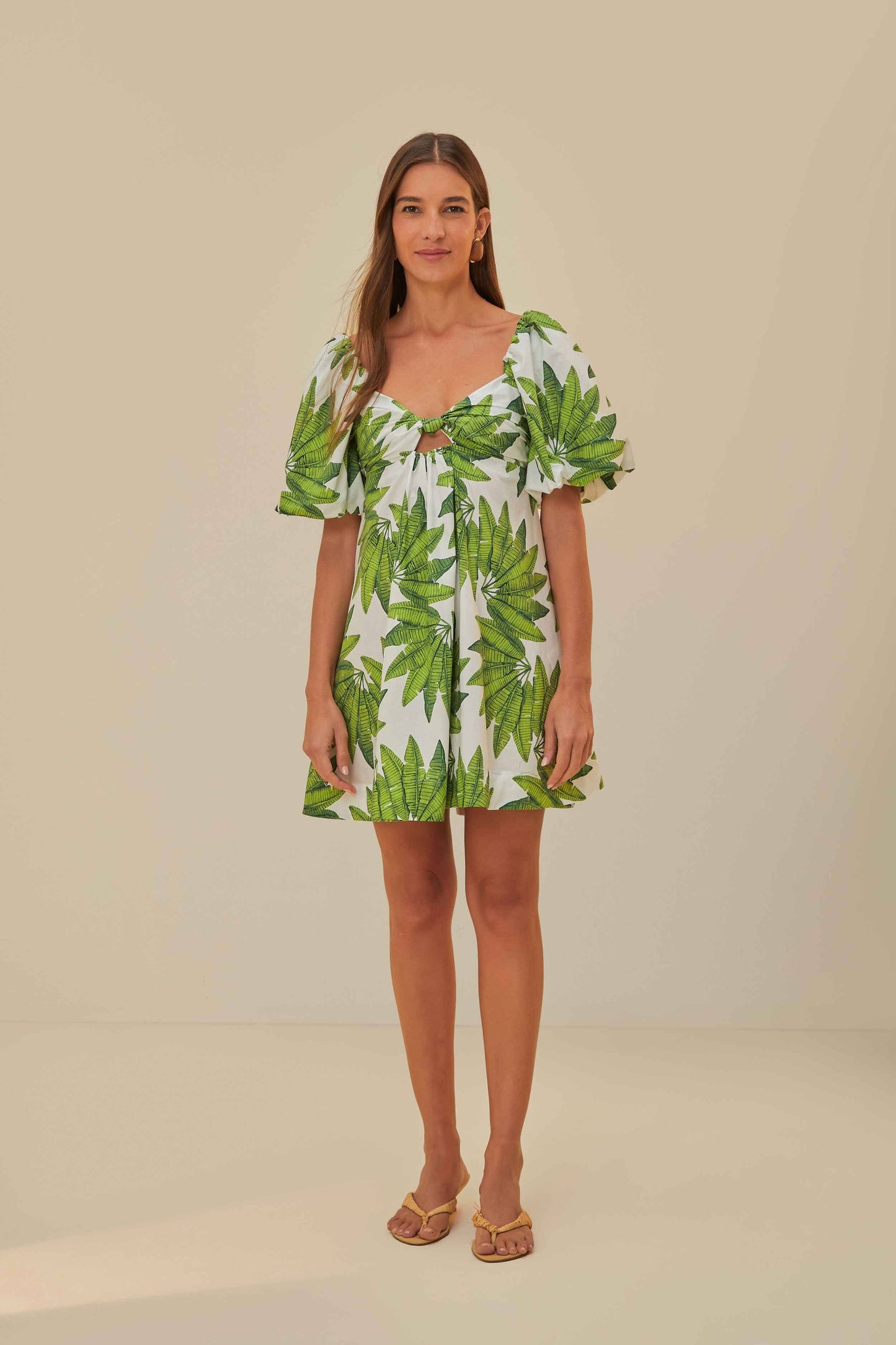 Off-White Palms Fan Mini Dress