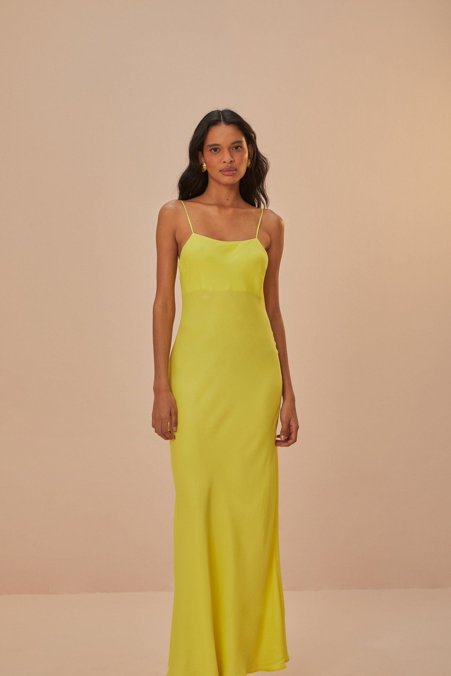 Neon Green LENZING ECOVERO Viscose Slip Dress