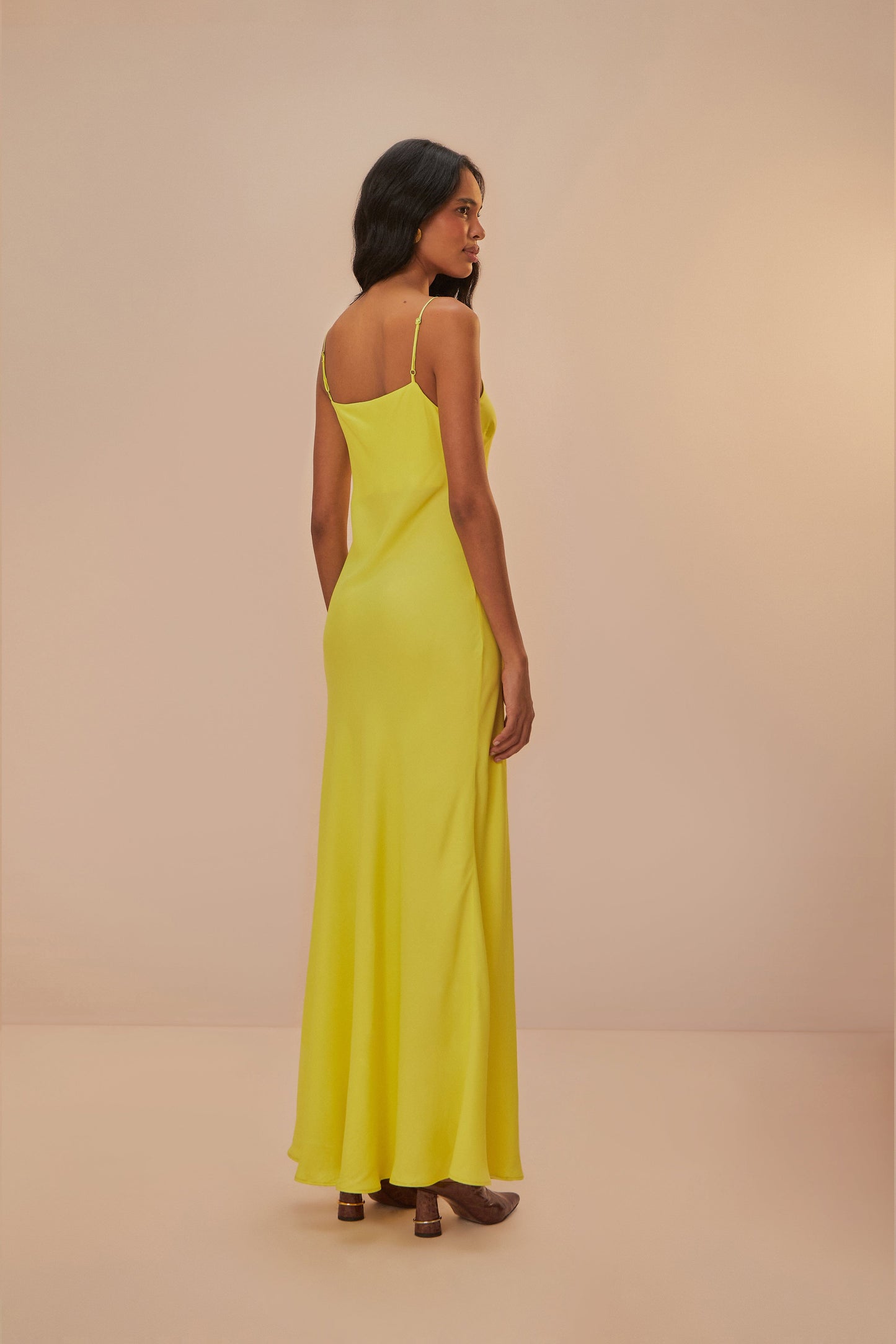 Neon Green LENZING ECOVERO Viscose Slip Dress