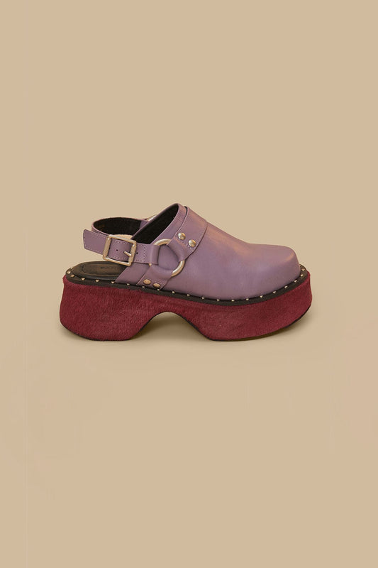 Grape Harness Slingback Clog