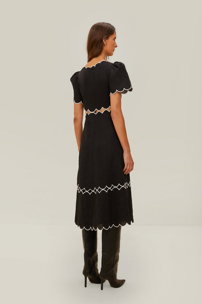 Black Short Sleeve LENZING ECOVERO Euroflax Maxi Dress